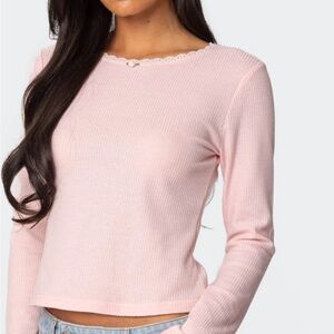 EDIKTED. Rosemarie Lacey Waffle Top XS NWT